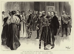 Talmannen Peels avskedsansökan (gravyr) av Reginald Thomas Cleaver