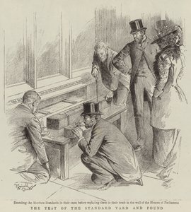 Testet av standard yard och pund (litografi) av Reginald Thomas Cleaver