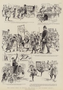 Det senaste inom strejker, trottoarbalettens revolt (gravyr)