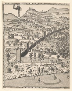 Utsikt över Florens (vänster del) Fiorenza (titel på objekt) av Reichsdruckerei
