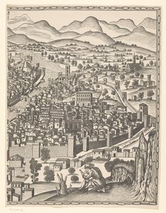 Utsikt över Florens (höger del) Fiorenza (titel på objekt) av Reichsdruckerei