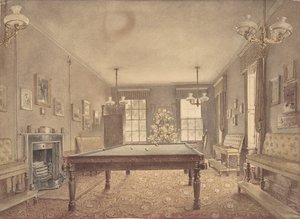 Interiör av biljardrummet på Lupton House, Devonshire, designat av George..., 1838. av Reid Turner