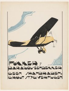 Fokkers parasoll monoplan. Inga spänningstrådar: stor stygg kraft (originaltitel på objekt) av Reijer Stolk (signed by artist)