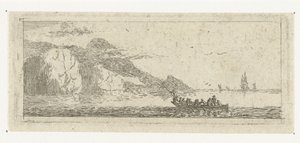 Litet havslandskap med en slup Small Seascapes (serietitel) av Reinier Nooms
