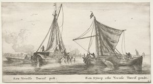 Amsterdams skepp: En frisisk torvpråm. Dÿnop, nära Veensche Peat Pond. av Reinier Nooms