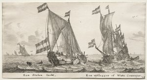 Amsterdams skepp: holländsk amiralitetsyacht. Ett vaktfartyg.