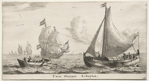 Ships of Amsterdam: Two Pier Boats. av Reinier Nooms