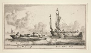 Två båtar (A Vlotschuyt, A Schietschuyt) av Reinier Nooms