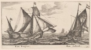 En Boeier och en Galliot av Reinier Nooms, called Zeeman