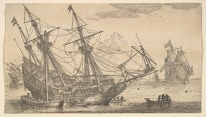 A Merchant Man Careened for caulking the Hull, 1600-talet. av Reinier Zeeman