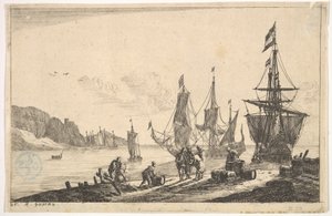 Vik med segelfartyg, 1600-talet. av Reinier Zeeman