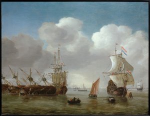 Holländsk hamn scen av Reinier Zeeman
