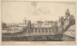 St. Antonis Poort, Amsterdam, mitten av 1600-talet. av Reinier Zeeman