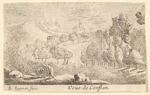 Veüe de Conflans, mitten av 1600-talet. av Reinier Zeeman