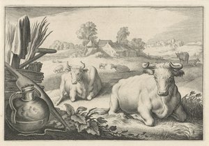Hage med två liggande kor Diversa Animalia Quadrupedia (serietitel)