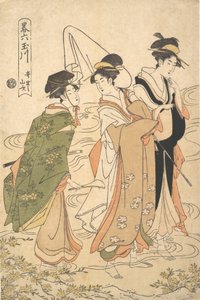 Mountain Roses of Ide Ide no Yamabuki, från serien A Parodic Six Jewel Rivers Y..., ca. 1795.