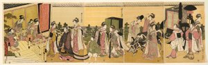 Parodi på prins Genji och hans procession av Chōkyōsai Eiri