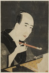 Porträtt av Santo Kyoden, mästaren av Kyobashi (Edo hana Kyobashi natori) av Chōkyōsai Eiri