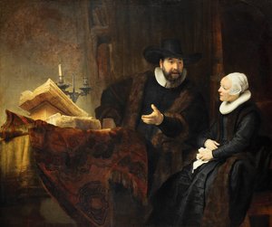 Den mennonitiske predikanten Cornelis Claesz Anslo (1592-1646) och hans hustru Aeltje Gerritsdr Schouten av Rembrandt