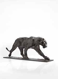 Panther walking, bakre ben höjt, ca 1904 (patinerad brons)