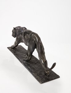 Panther walking, bakre ben höjt, ca 1904 (patinerad brons)