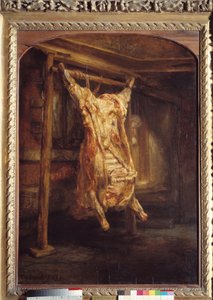 Nötbark Nötköttskropp separat. Målning av Harmensz Van Rijn Rembrandt (1606-1669) av Rembrandt van Rijn