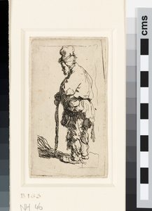 Tiggare lutad på en pinne, ca 1630 (etsning) av Rembrandt van Rijn