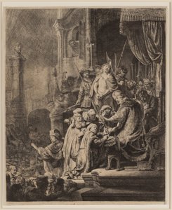 Kristus före Pilatus: Stor tallrik av Rembrandt van Rijn