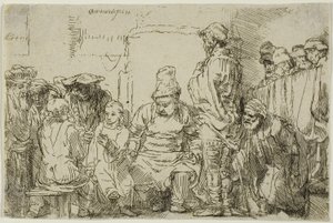 スウェーデン医師と論争をしているキリスト av Rembrandt Harmensz. van Rijn