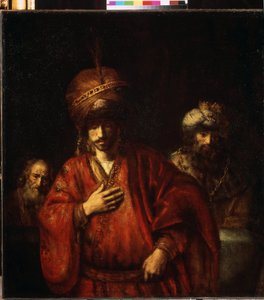 David och Uriah, Haman (Aman) Erkänner sitt öde "" Uriah den hettitiska (eller Ourias den hettitiska) soldat från kung David. Målning av Harmenszoon van Rijn känd som Rembrandt (1606-1669)
