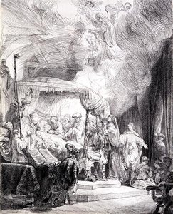 Jungfruns död (penna och bläck på papper) av Rembrandt Harmensz. van Rijn