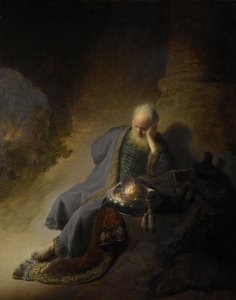 Jeremia klagar över Jerusalems förstörelse av Rembrandt van Rijn