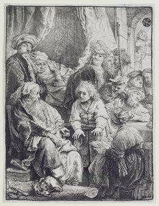 Joseph berättar sina drömmar (etsning) av Rembrandt van Rijn