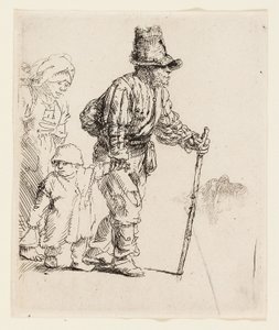 Bondefamiljen på luffaren, ca 1652 (etsning på krämlagt papper) av Rembrandt Harmensz. van Rijn