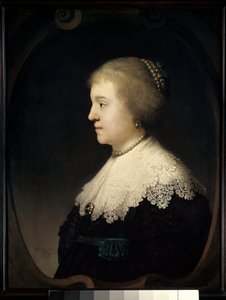 Porträtt av kvinna (Saskia?) Målning av Harmensz van Rijn dit Rembrandt (1606-1669) 1632 Paris, Musee Jacquemart Andre. av Rembrandt van Rijn