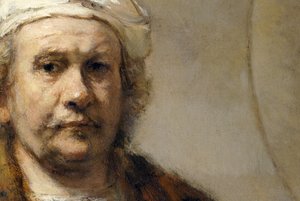 Rembrandt - Självporträtt (detalj) av Rembrandt Harmensz. van Rijn