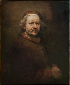 Rembrandt, självporträtt vid 63 års ålder (olja på duk) av Rembrandt Harmensz. van Rijn