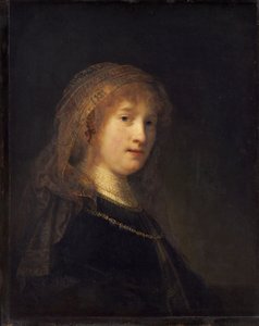 Saskia van Uylenburgh, ca 1634-1640 (olja på panel) av Rembrandt van Rijn