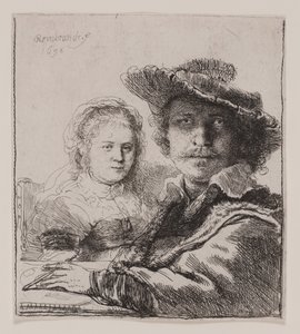 Självporträtt med Saskia av Rembrandt van Rijn