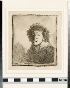 Självporträtt med öppen mun av Rembrandt van Rijn