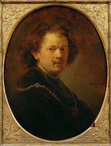 Självporträtt med blottat huvud... av Rembrandt Harmensz. van Rijn