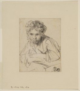 Studie till målningen "En flicka vid ett fönster", före 1645 (grafit på papper) av Rembrandt van Rijn