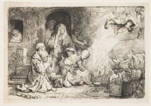 Ängeln som avgår från Tobias familj av Rembrandt van Rijn