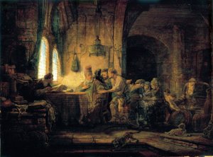 Liknelsen om arbetarna i vingården - 1637 av Rembrandt van Rijn