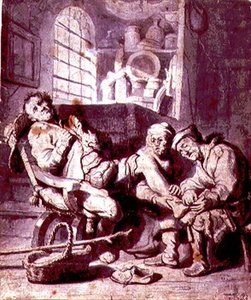 Den stukade foten (penna och bläck, akvarell på papper) av Rembrandt Harmensz. van Rijn