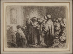 The Tribute Money, ca 1635 (etsning) av Rembrandt van Rijn
