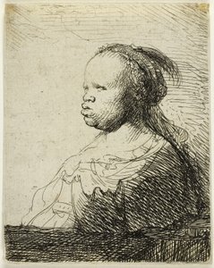 The White Negress, ca 1630 (etsning på papper) av Rembrandt Harmensz. van Rijn