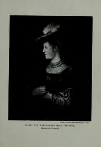 Saskia i en röd hatt av Rembrandt van Rijn