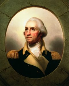 Porträtt av George Washington i porthål