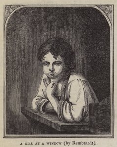 En flicka vid ett fönster av Rembrandt van Rijn